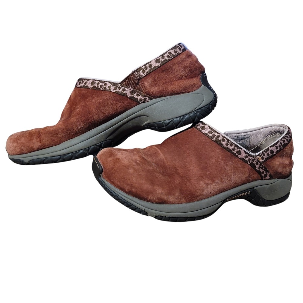 MERRELL‎ Women's 7.5 Encore Adams Slip On Performance Shoe Raisin Suede Leather
